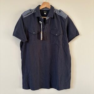 Men’s Diesel Short Sleeve Shirt Navy Size Small NWT